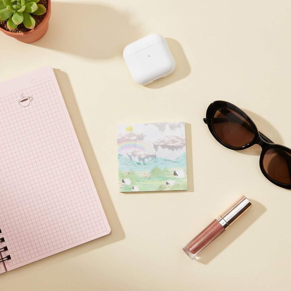 Pastel Mint Landscape Sticky Notes Set