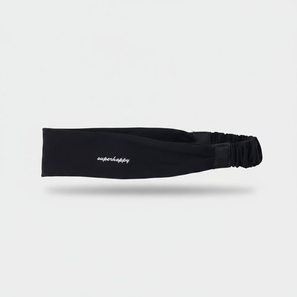Black Ruched Stretchy Hair Wrap Headband