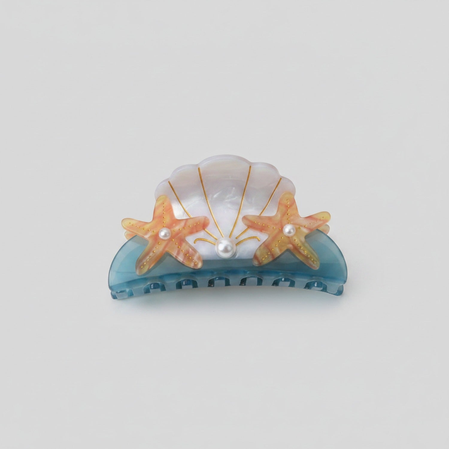 Seashell Pearl Starfish Hair Claw Clip
