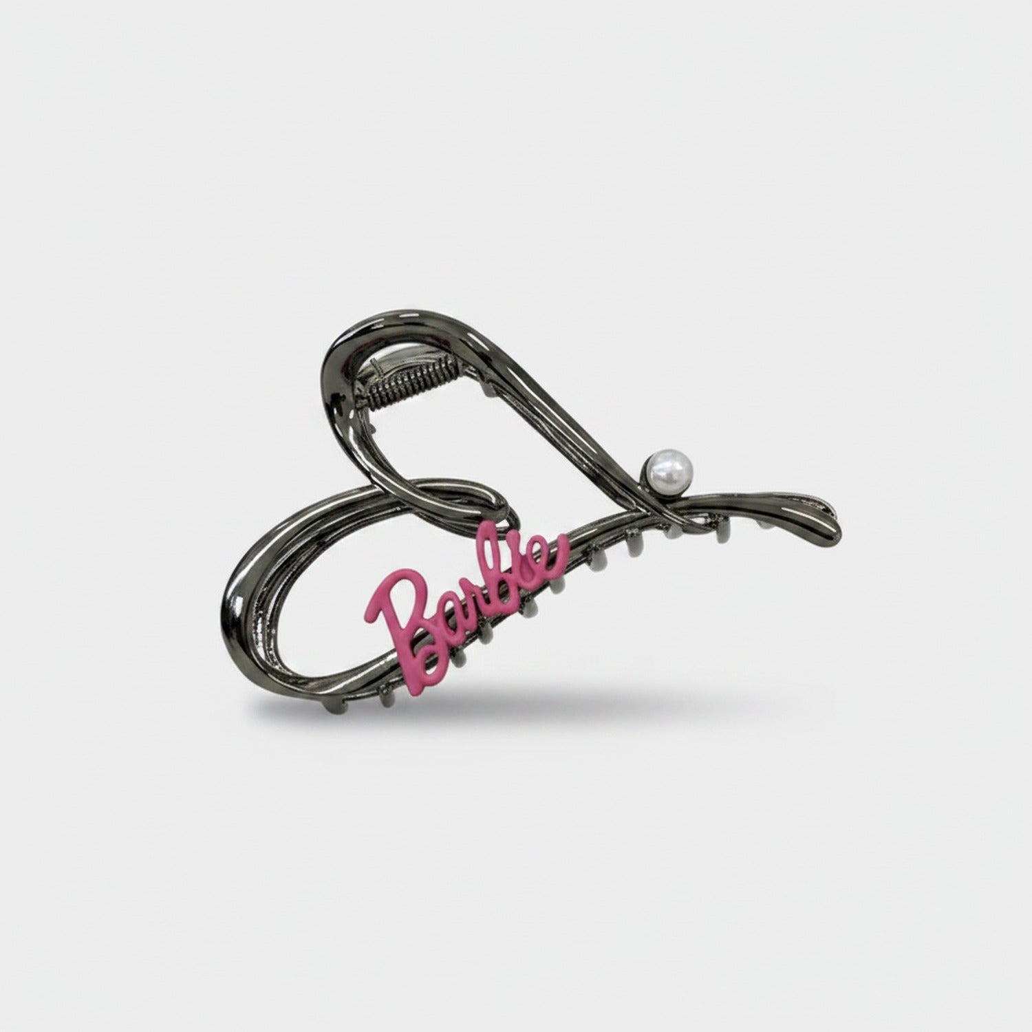 Pink Barbie Metal Hair Claw With Pearl