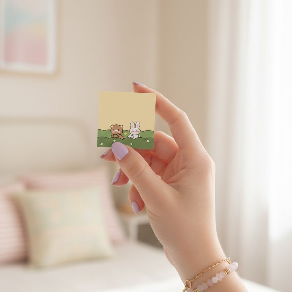Cute Bear Bunny Sticky Notes Pad