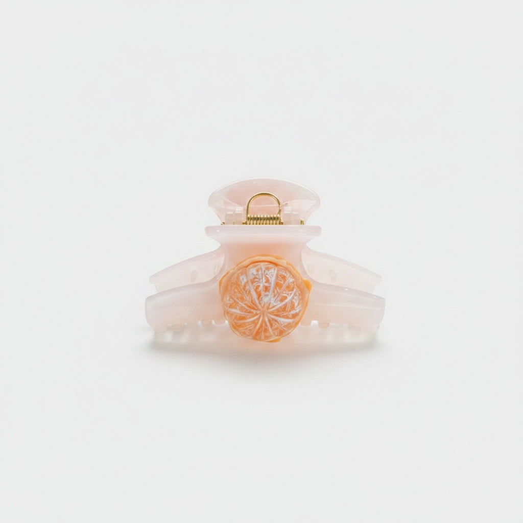 Citrus Slice Peach Pearl Hair Claw