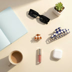 Checkered Hair Claws Colorblock Set Pack
