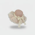 Cream Lace Bow Straw Sun Hat