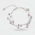Pearl Beaded Double Strand Silver Bracelet – jewelry (view 1)