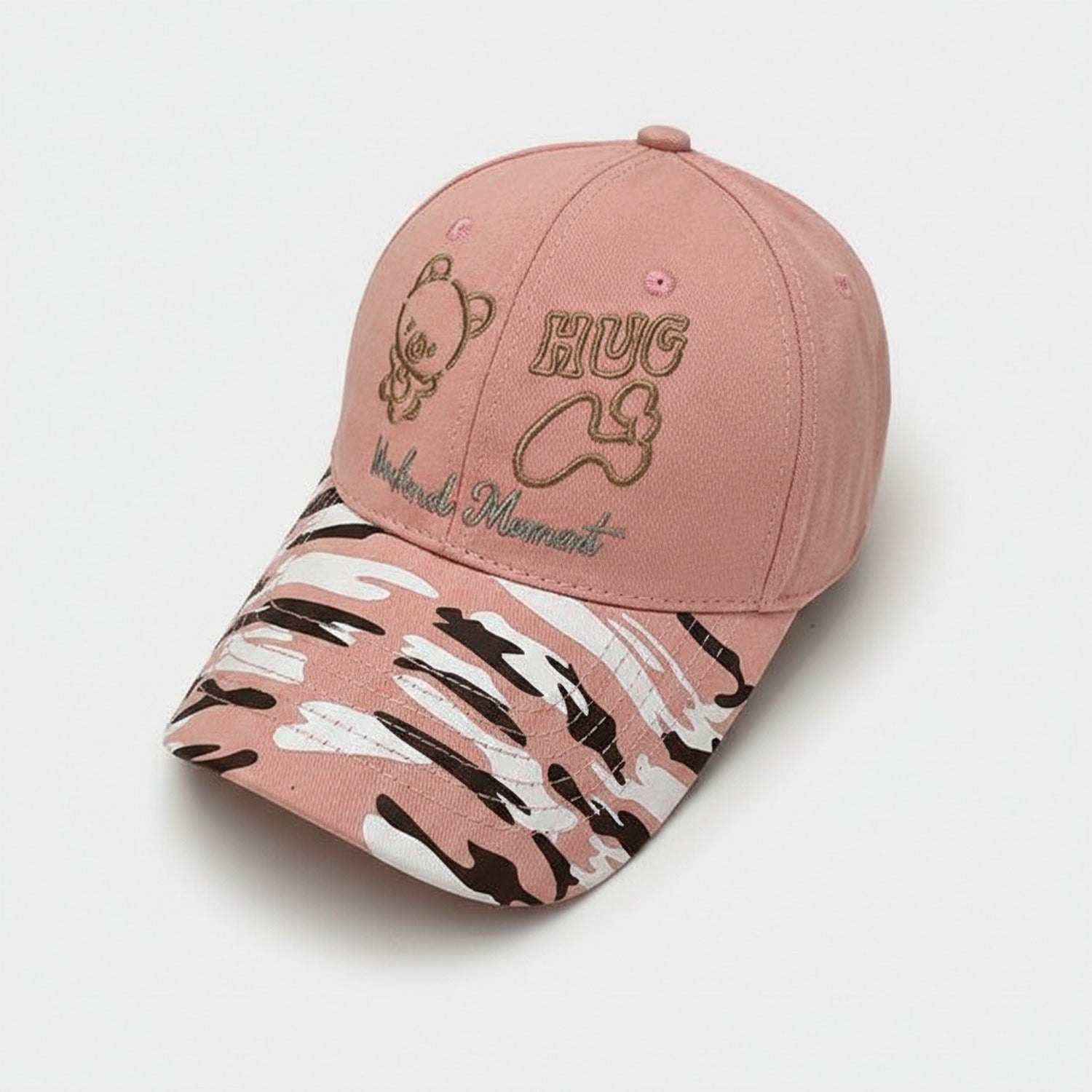 Cream Bear Hug Polka Dot Baseball Cap