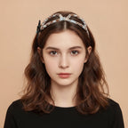 Plaid Padded Headband - Coffee Plaid