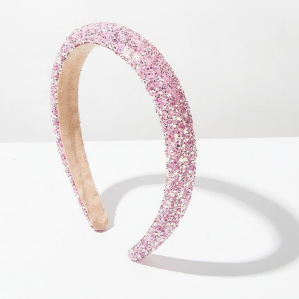 Glitter Sparkle Padded Headband - Pink – hair accessories (view 1)