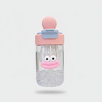 Pink Smiley Face Water Bottle with Charm