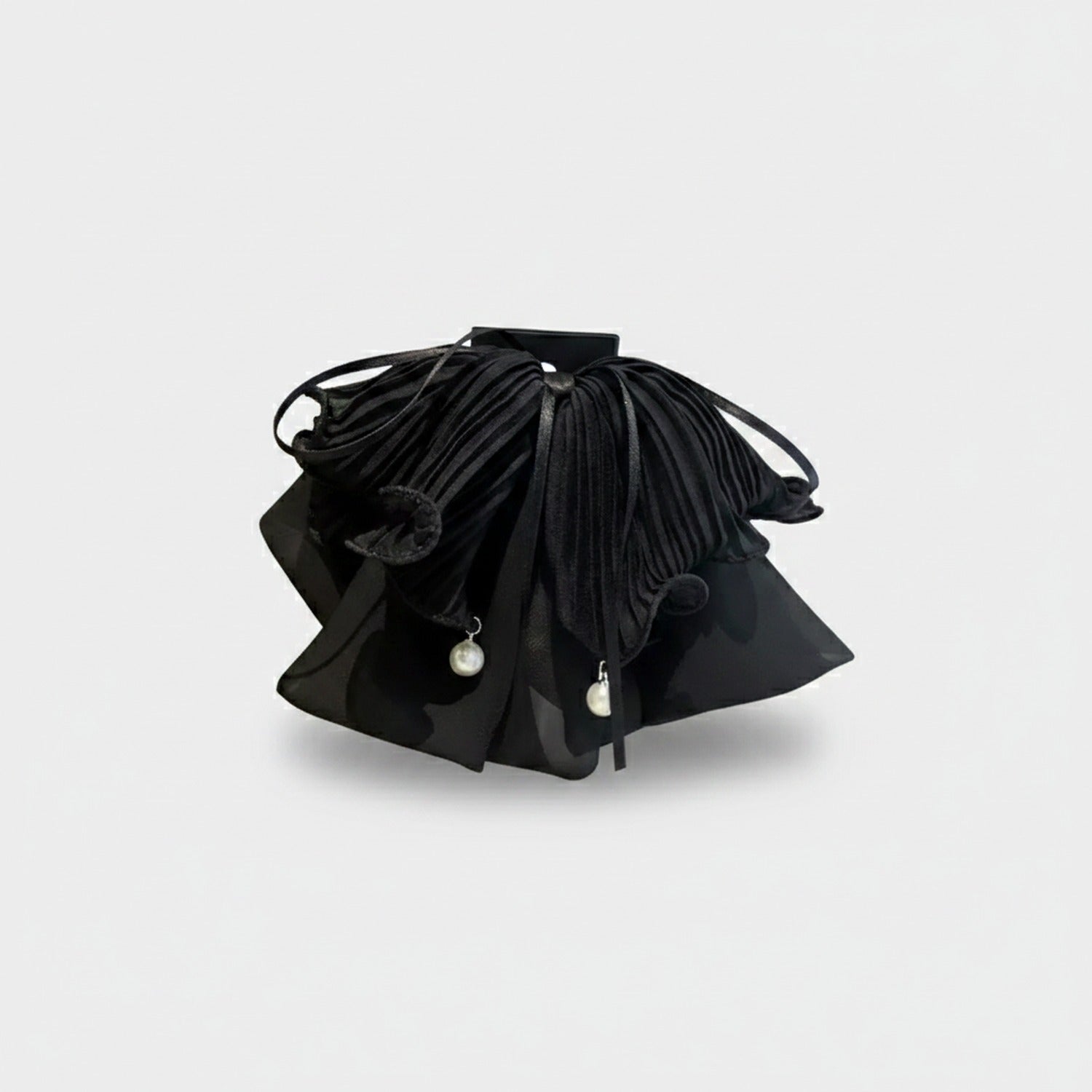 Cream Pleated Flower Hair Claw Clip Pearl