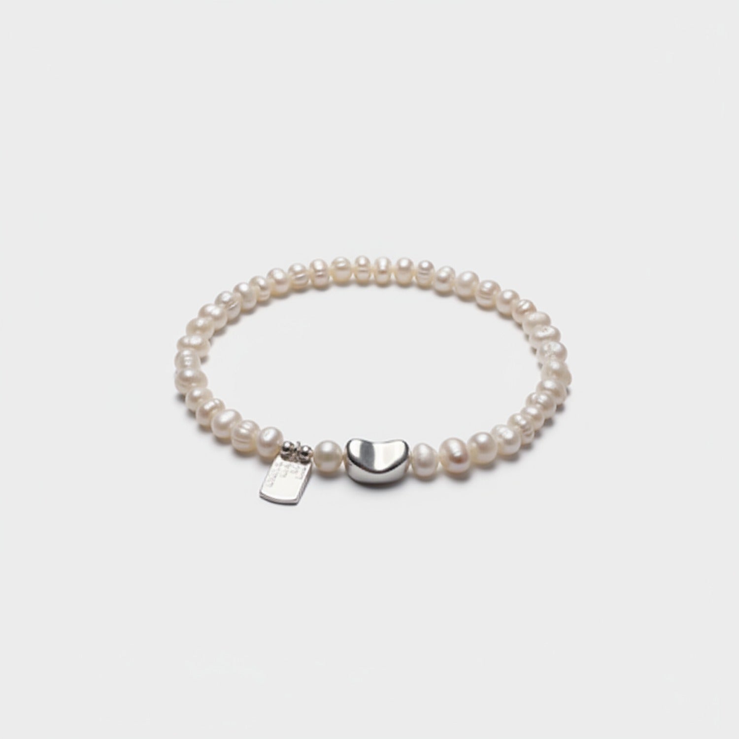 Pearl Beaded Bracelet With Heart Charm