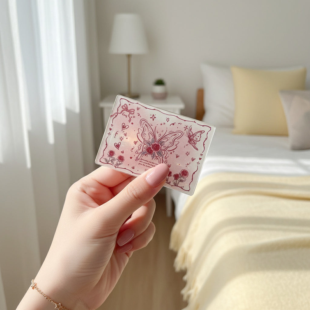 Butterfly Flower Pink Stationery Notepad Set