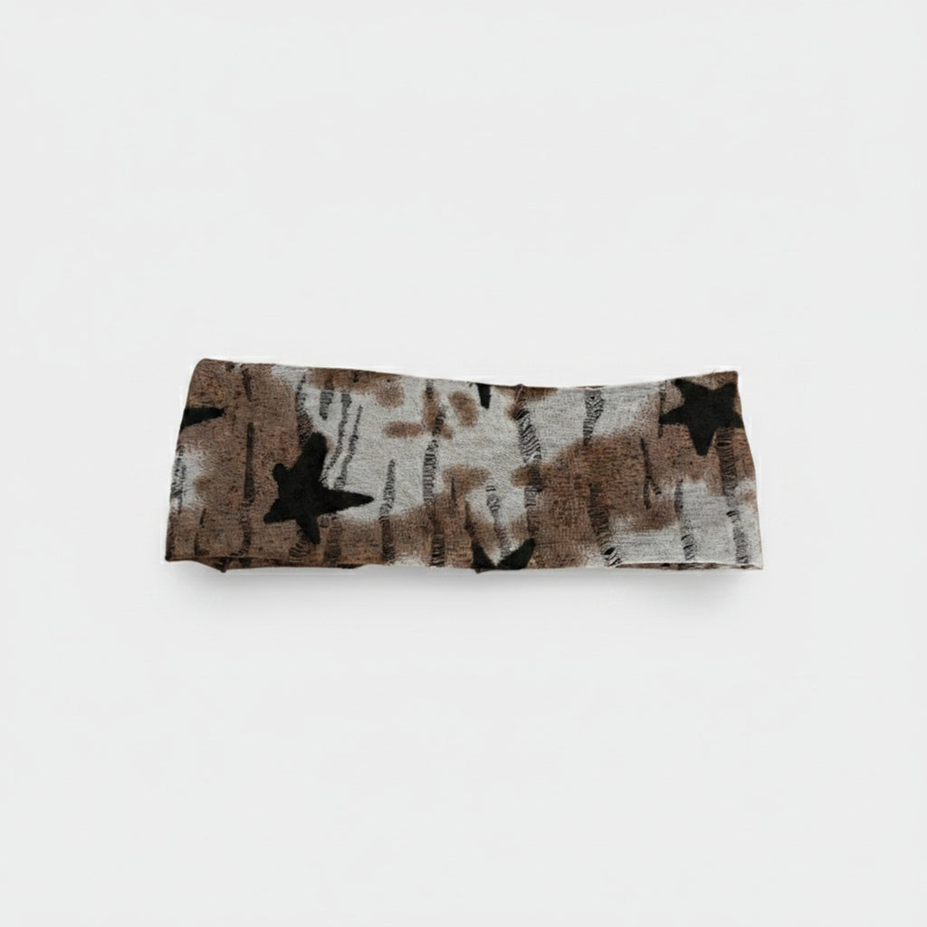 Camo Star Knit Hairband Brown