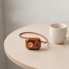 Button Detail Earbuds Case - Brown (for AirPods 3)