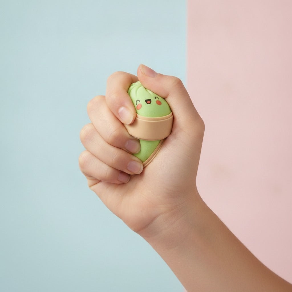 Cute Smiling Baozi Steamed Bun Stress Toys - squeeze in hand
