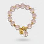Rose Quartz Beaded Charm Bracelet Gold – jewelry (view 1)