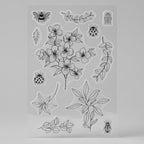 Botanical Flowers and Insects Clear Sticker Sheet – stationery (view 1)