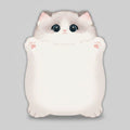 Fluffy White Cat Plush Sticky Notes Pad – stationery (view 1)