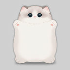 Fluffy White Cat Plush Sticky Notes Pad – stationery (view 1)
