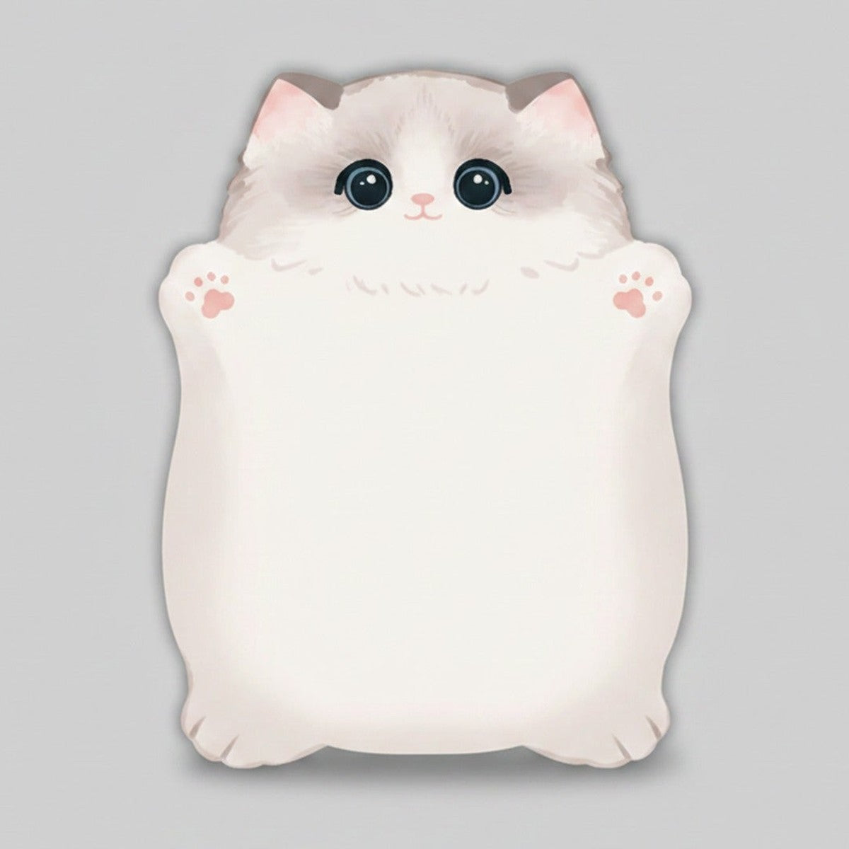 Fluffy White Cat Plush Sticky Notes Pad – stationery (view 1)