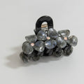 Flower Beaded Resin Hair Claw - Gray Black 9.1cm – hair accessories (view 1)