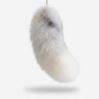 Fluffy White Fur Pom Pom Keychain Charm – novelty & toys (view 1)