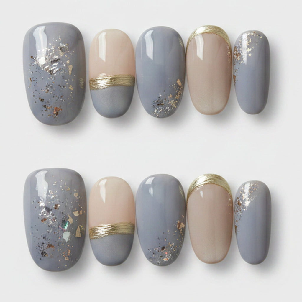 Glitter & Gold Nail Set