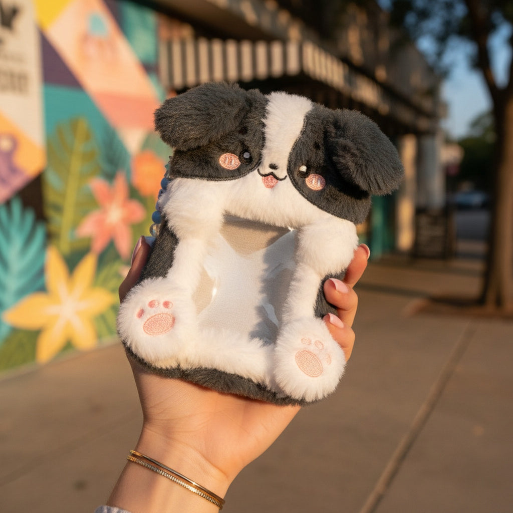 Black And White Puppy Phone Charm Strap