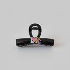 Black Hair Claw With Colorful Love Charm