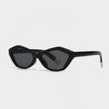 Black Cat Eye Sunglasses With Gold Accents