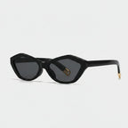 Black Cat Eye Sunglasses With Gold Accents