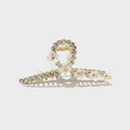 Flower Rhinestone Gold Hair Claw Clip