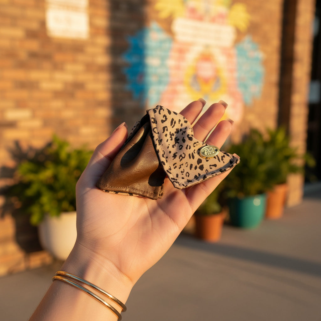 Leopard Print Hair Claw With Gold Charm