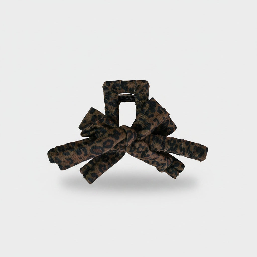 Leopard Print Textured Hair Claw Clip