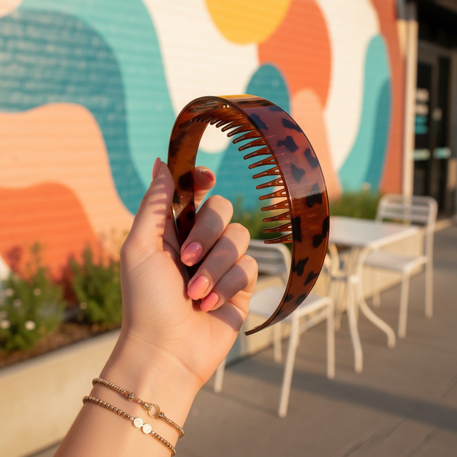 Tortoiseshell Comb Headband With Teeth
