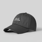 Black Baseball Cap With Hello Weekend Embroidery