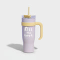 Lavender Insulated Tumbler With Handle And Straw