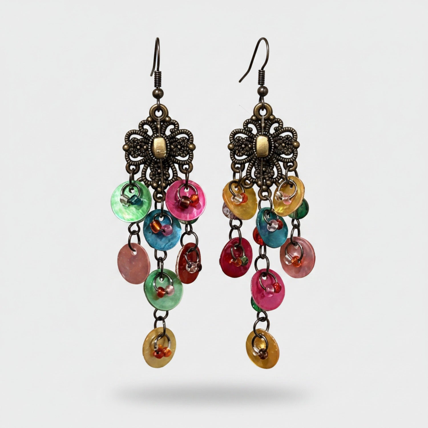 Turquoise Beaded Chandelier Drop Earrings