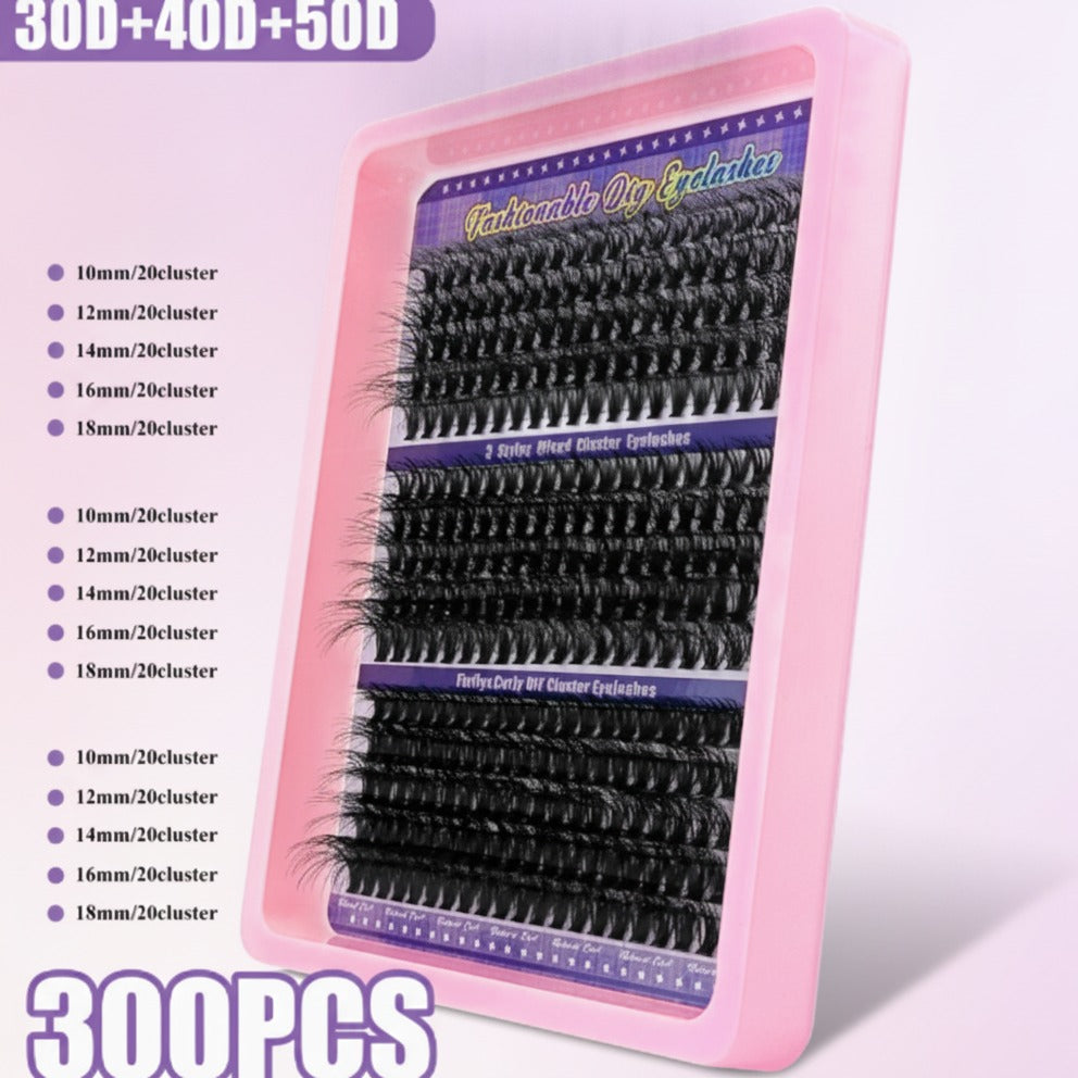 Lash Cluster Extension Kit 300PC - Mixed Lengths 30D+40D+50D