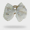 Lace Pearl Bow Hair Claw Clip Floral – hair accessories (view 1)
