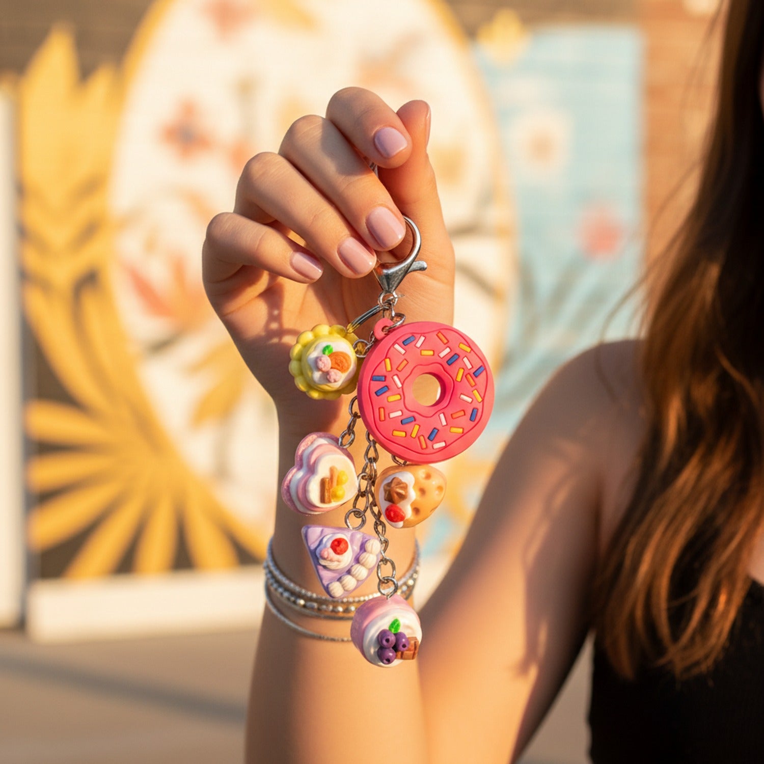 Colorful Candy Acrylic Keyring Charm Set