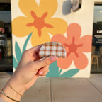 Plaid Hair Claw Clip - Brown & Blue