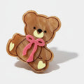 Teddy Bear Hair Claw With Bow - Khaki #3 – hair accessories (view 1)