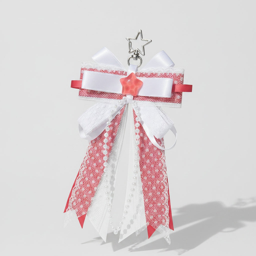 Layered Bow Bag Charm