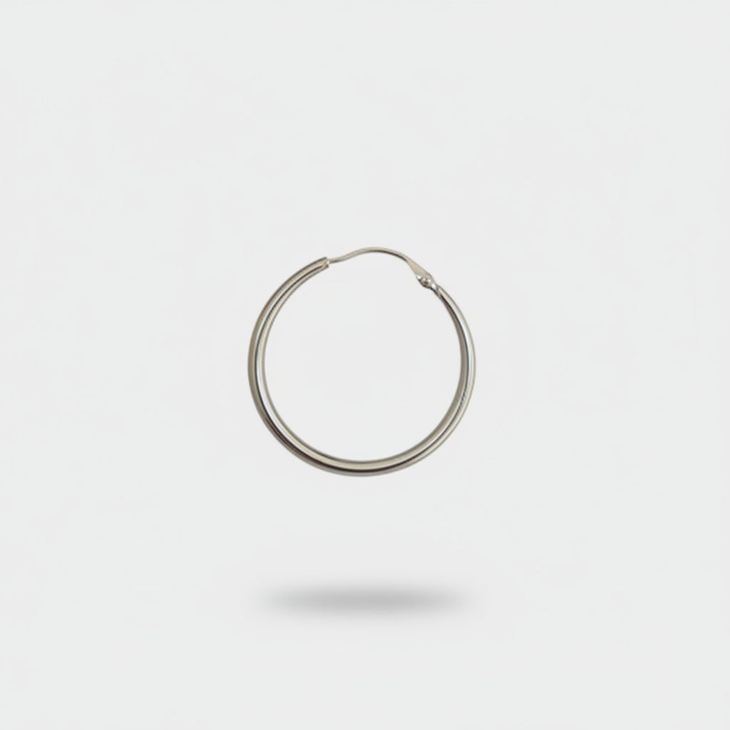 Silver Hoop Earrings Classic Circle