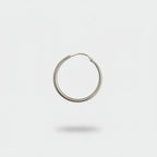Silver Hoop Earrings Classic Circle