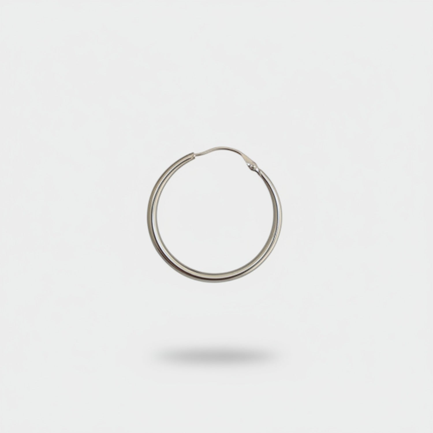 Silver Hoop Earrings Classic Circle