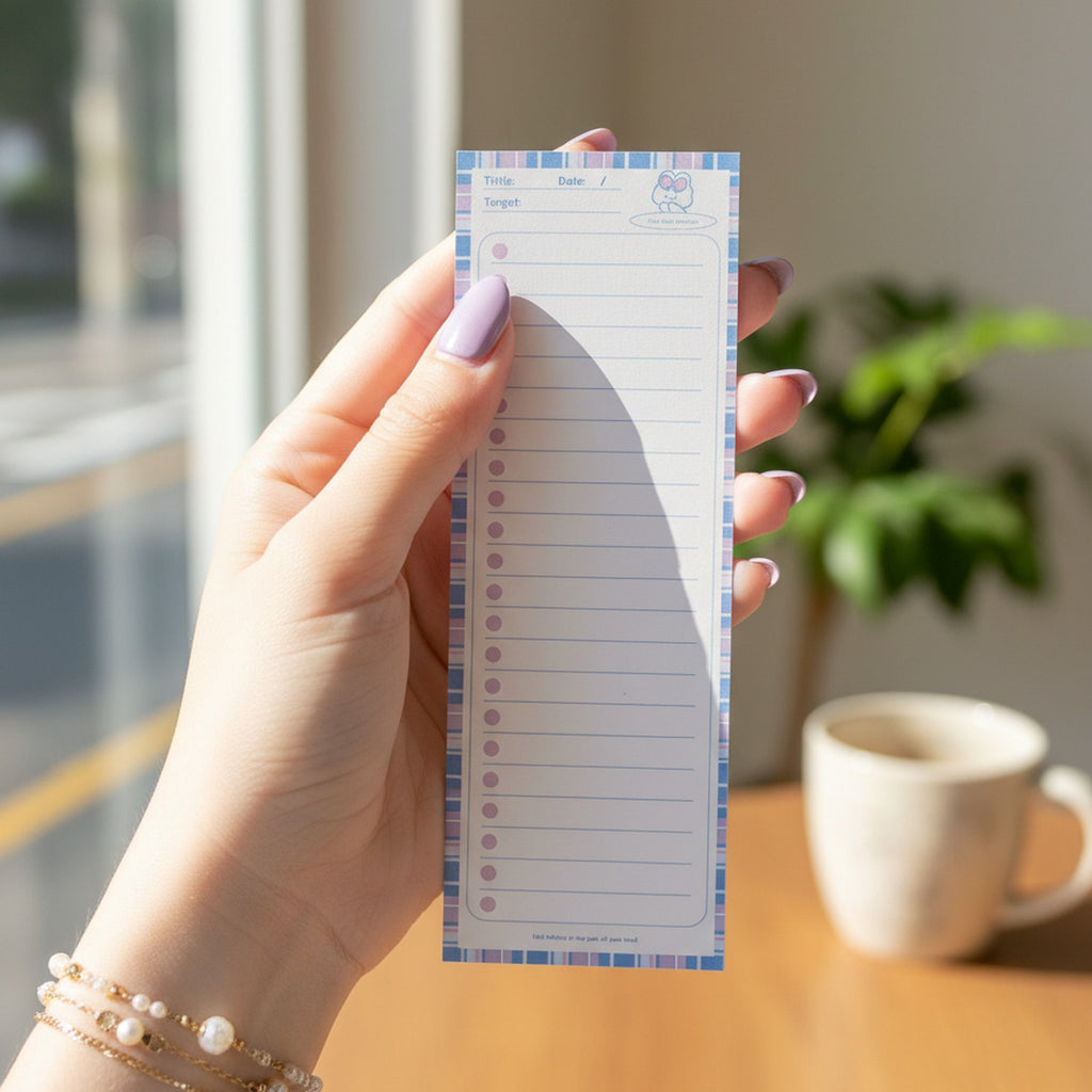 Pink Striped To-Do List Notepad With Checkboxes