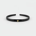 Black Padded Headband With Gold Heart Charm