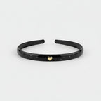 Black Padded Headband With Gold Heart Charm